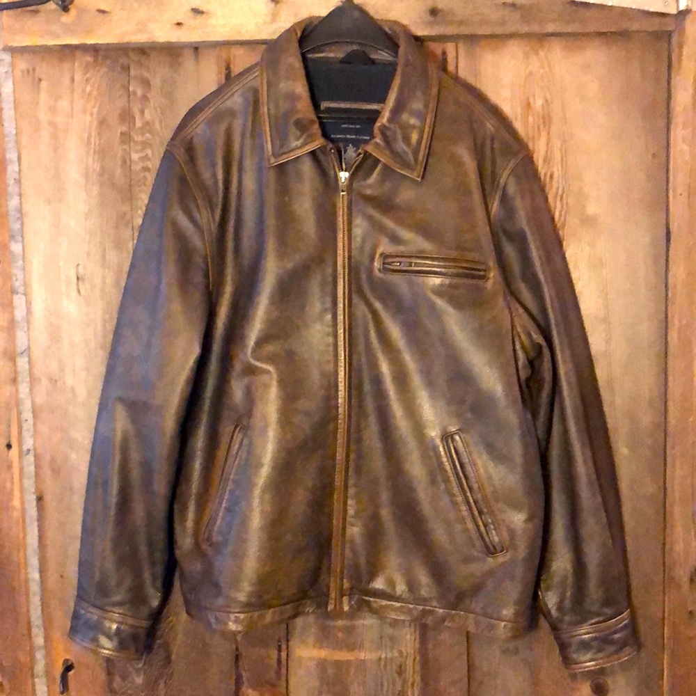 Classic American Eagle Leather Jacket - Sz L